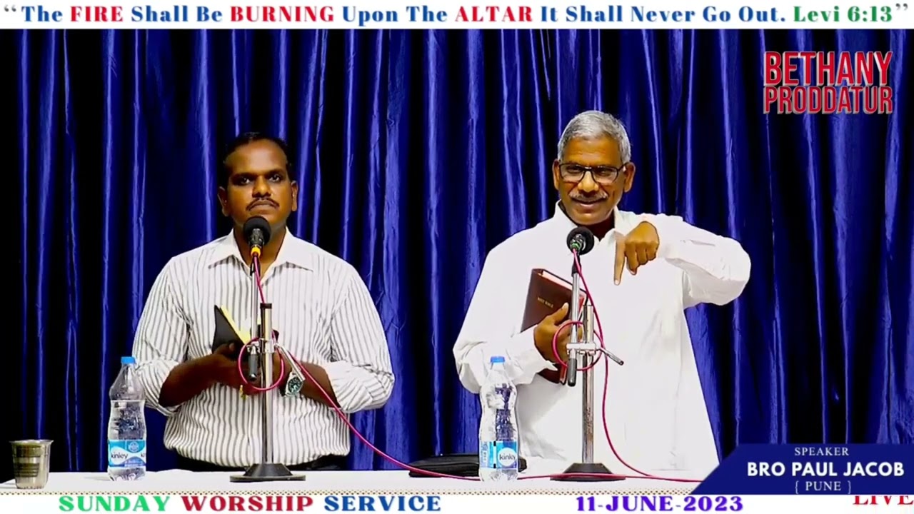 Paul Jacob uncle sharing Worship Message at Bethany Proddatur