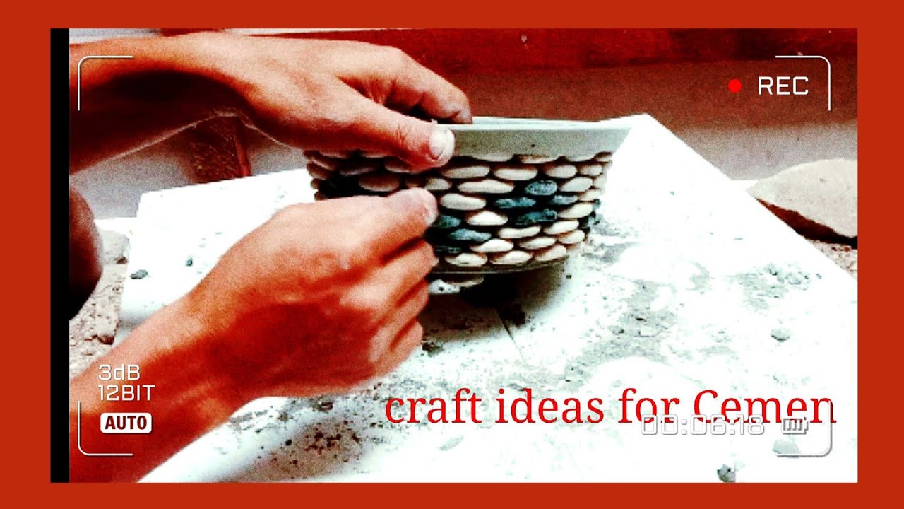 pot bunga dari batu#cara membuat pot bonsai batu kerikil#diy