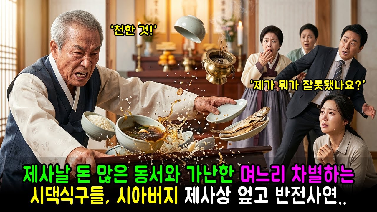 제사날 돈 많은 동서와 가난한 며느리 차별하는 시댁식구들, 시아버지 제사상 엎고 반전사연.. | 감동사연 | 노후사연 | 막장사연