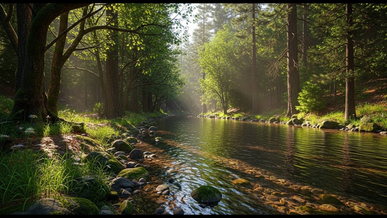 Flowing River Ambience 🌊 Peaceful Sound for Meditation, Focus, and Deep Relaxation #854