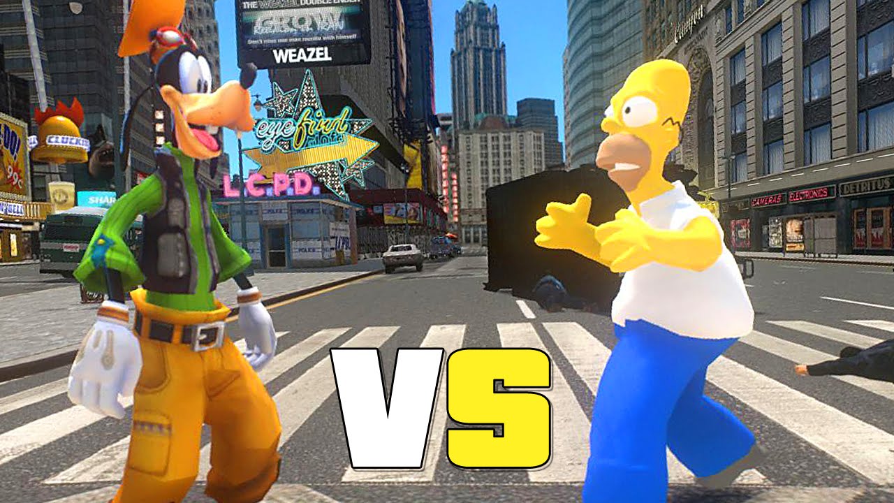 Homer Simpson Vs Goofy / GTAIV