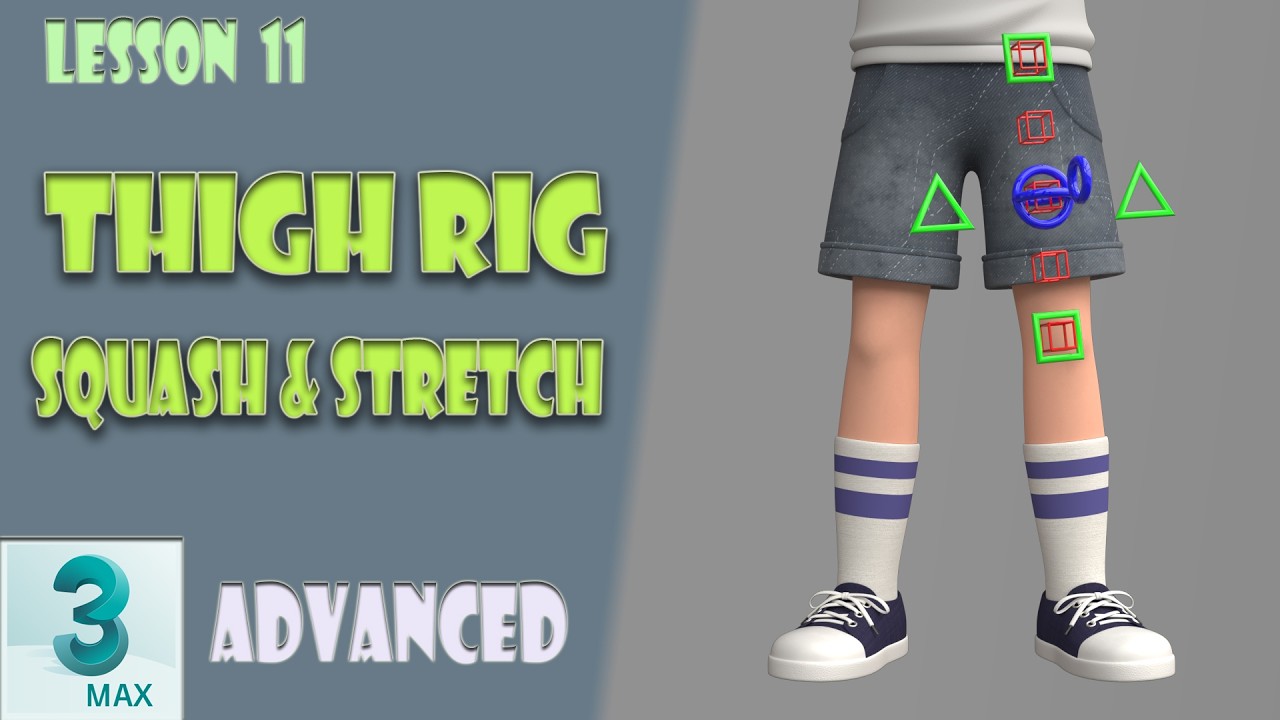 3ds Max Rigging: Attaching Flexi Line to Thigh (Lesson 11)