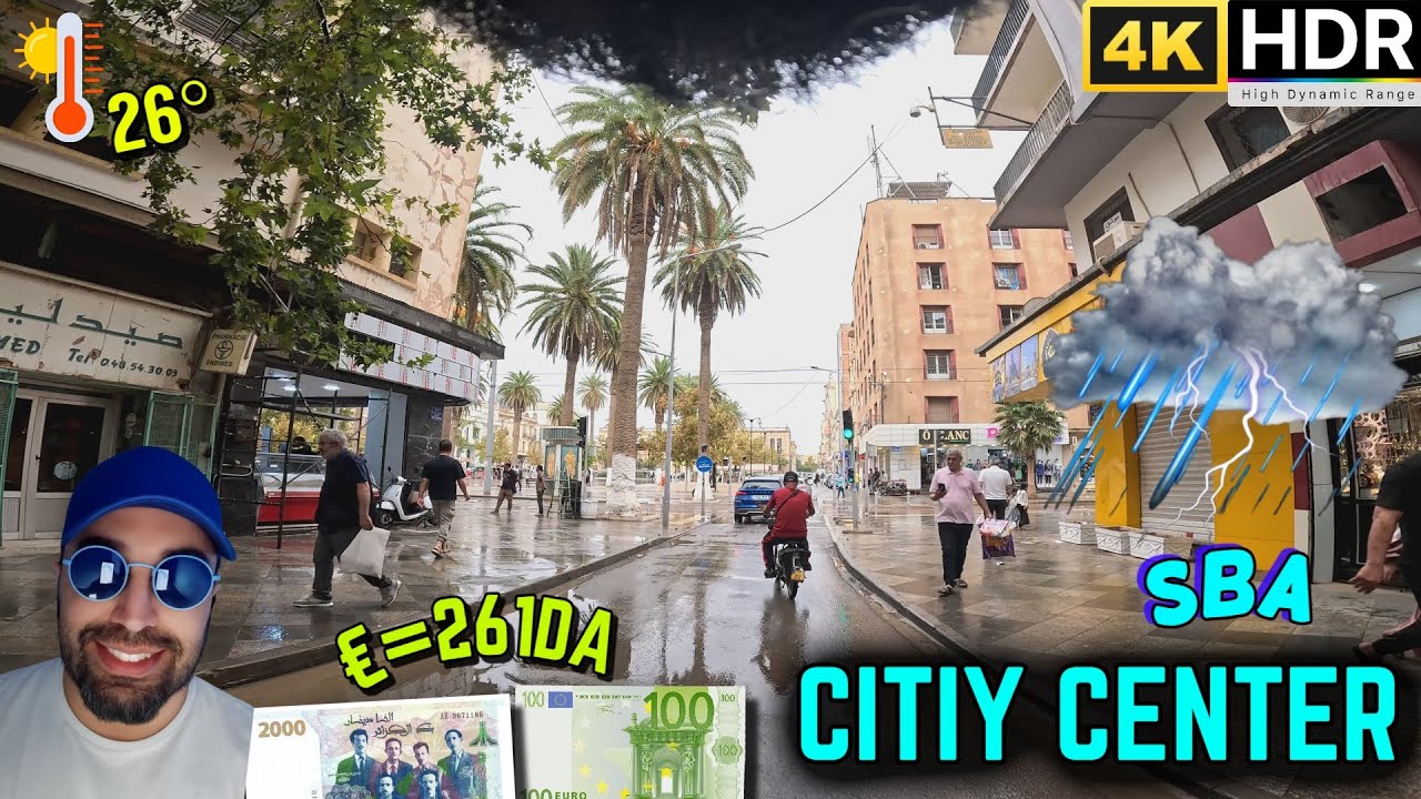 Pluie au centre-ville 🌧️ mais l’été résiste encore 🔥🌧️🍂🍃🚴 26° TAUX 1€=⬆️261DA #393 #dz