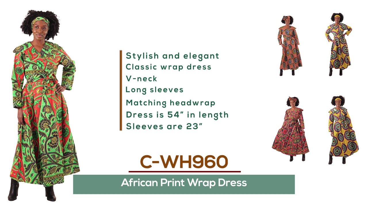 African Print Wrap Dress