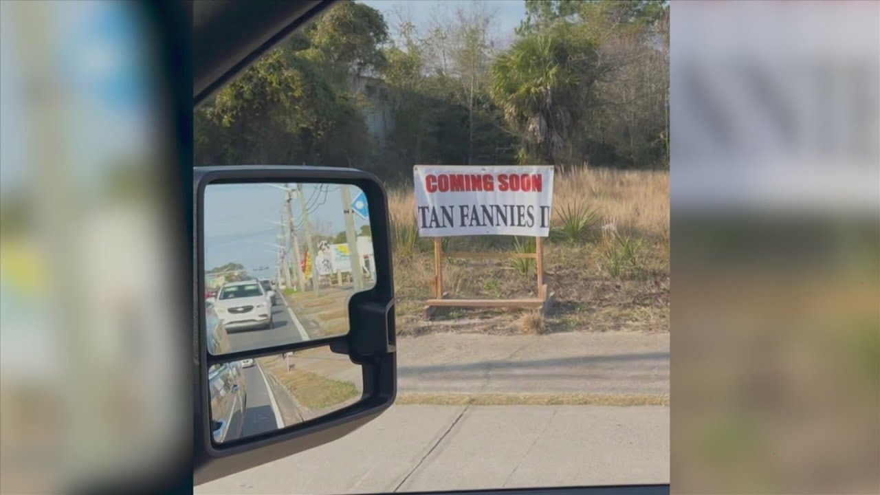 Pranksters put up fake Tan Fannies II sign in PCB