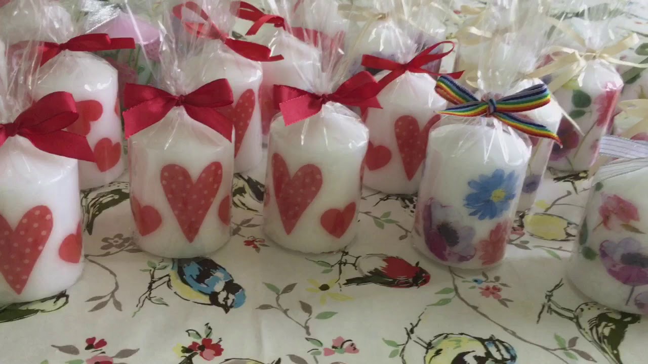 Decoupage, decoration and candle packaging
