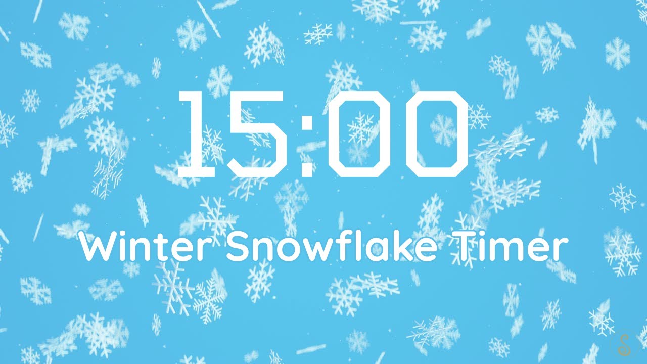 15 Minute Winter Snowflake Timer ❄️ | Gentle Piano & Falling Snow | Focus & Study | No Ads