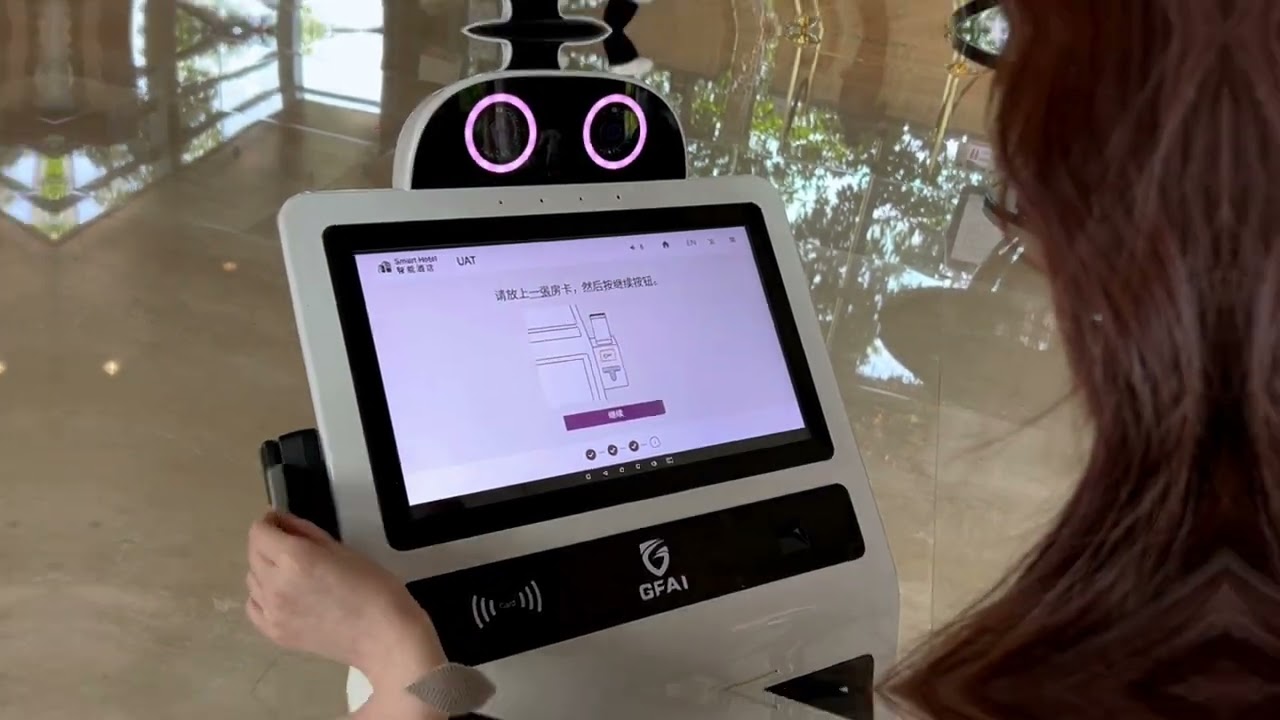 Smart AI Hotel Solution powered by Guardforce AI Reception Robot