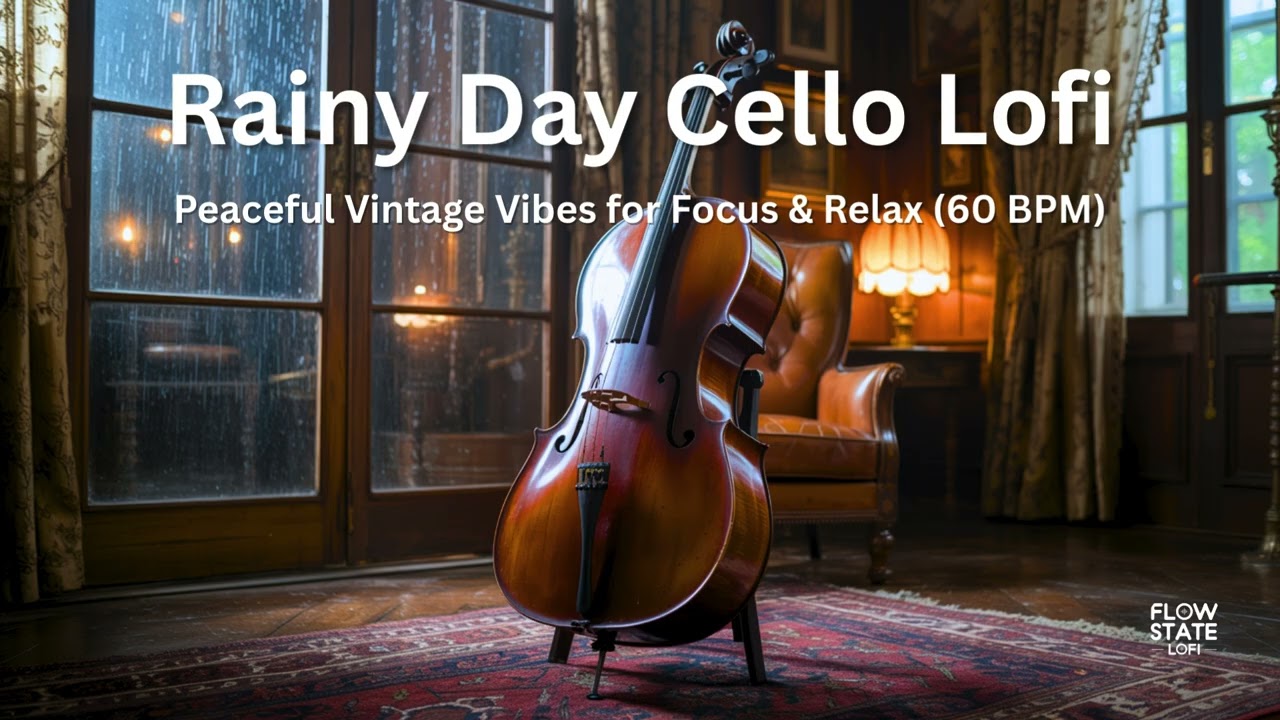 Rainy Day Cello Lofi — Peaceful Vintage Vibes for Focus & Relax (60 BPM)