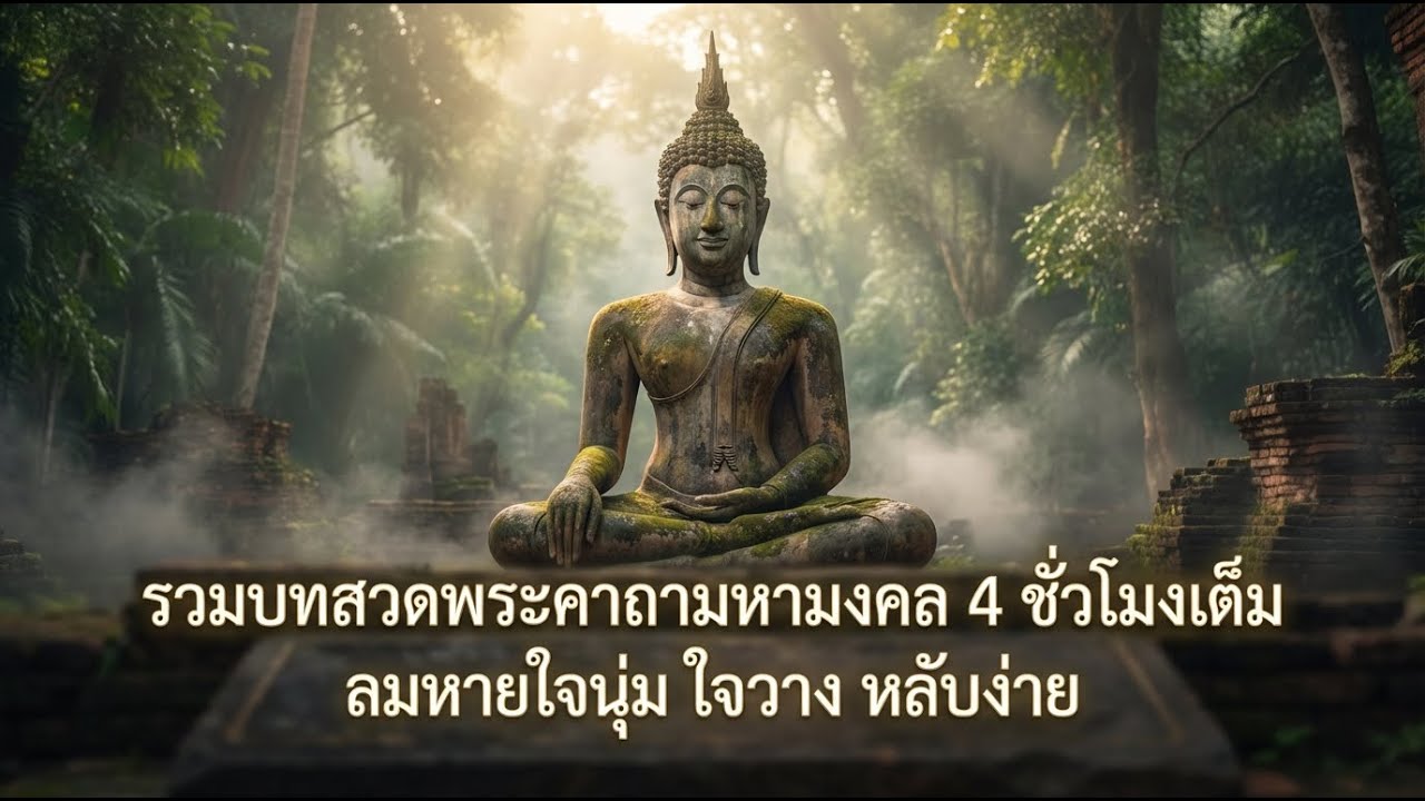 รวมบทสวดพระคาถามหามงคล 4 ชั่วโมงเต็ม ลมหายใจนุ่ม ใจวาง หลับง่าย