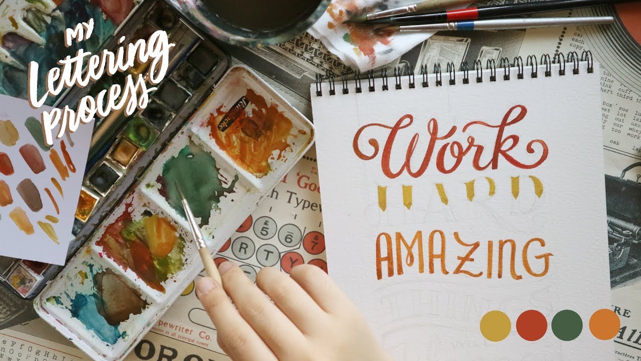 Watercolor Lettering: Earth Tones 🎨 | Abbey Sy