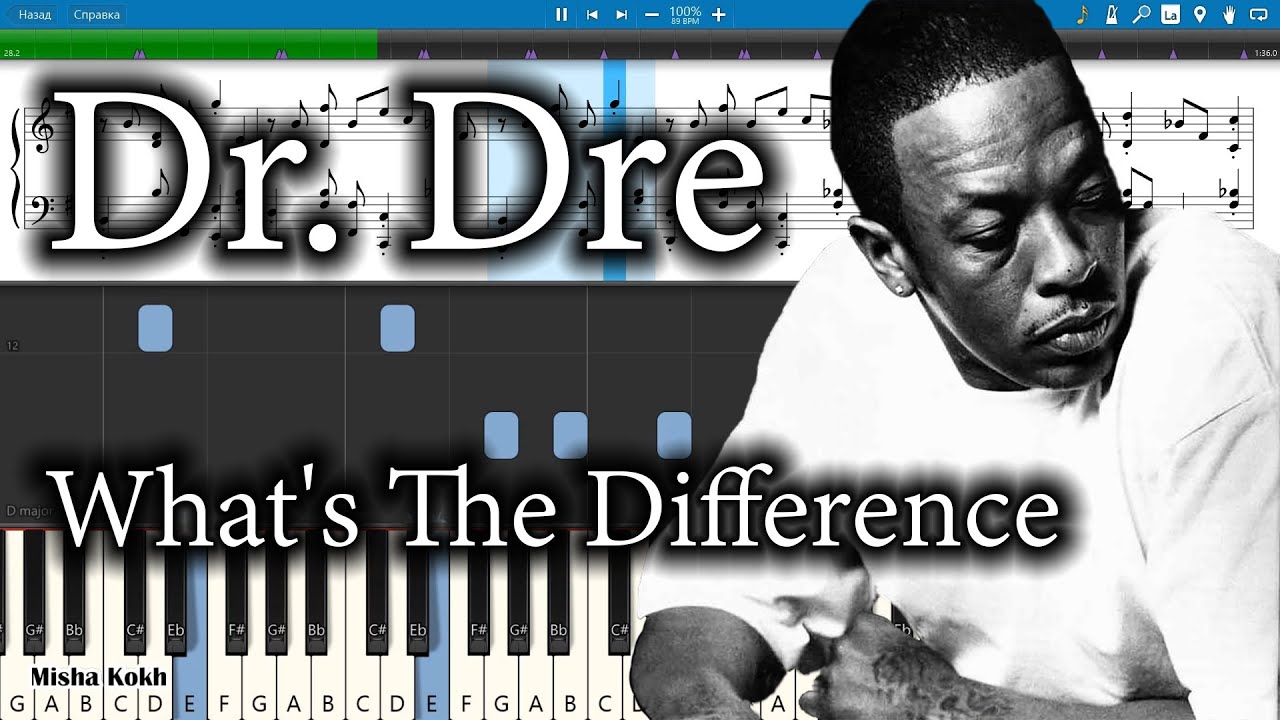 Dr. Dre - What's The Difference [Piano Tutorial | Sheets | MIDI] Synthesia