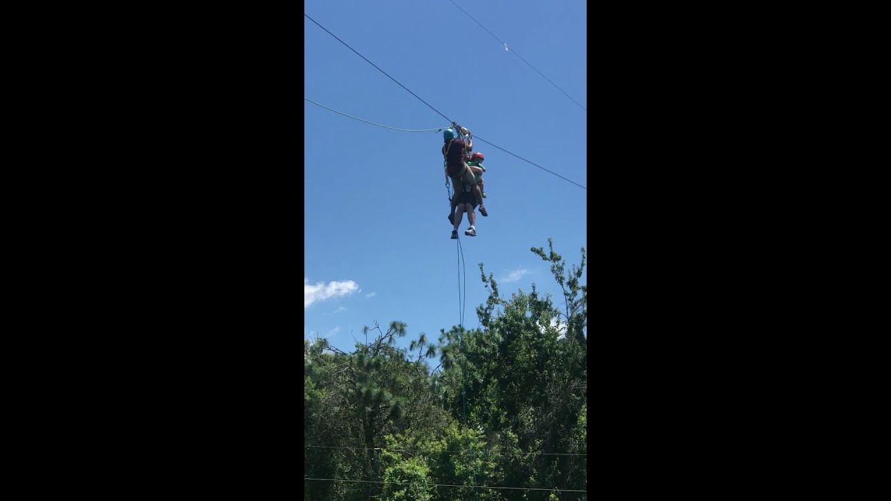 Father and Son Get Stuck on Zipline Over Alligator-Infested Water