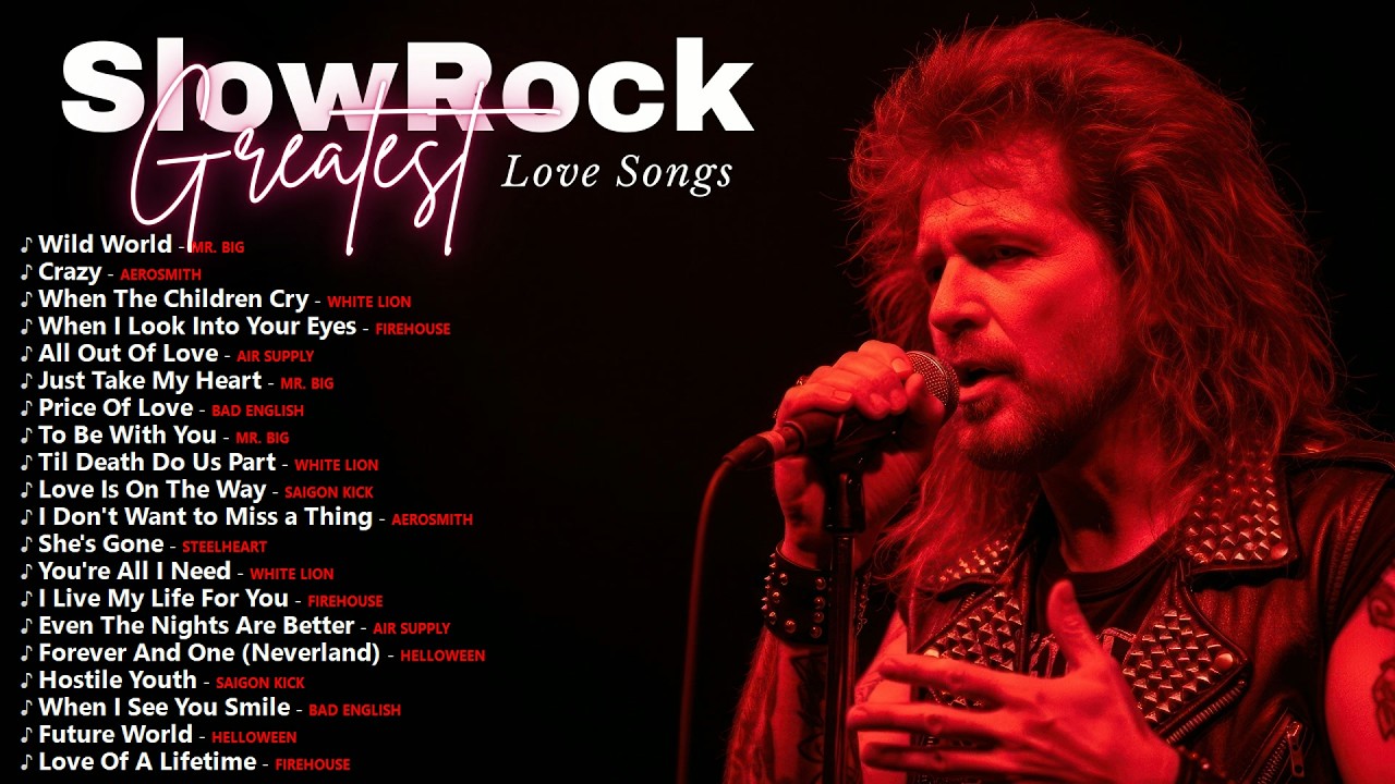 Top Slow Rock Power Ballads Collection   Mr  Big, Aerosmith, White Lion, Firehouse