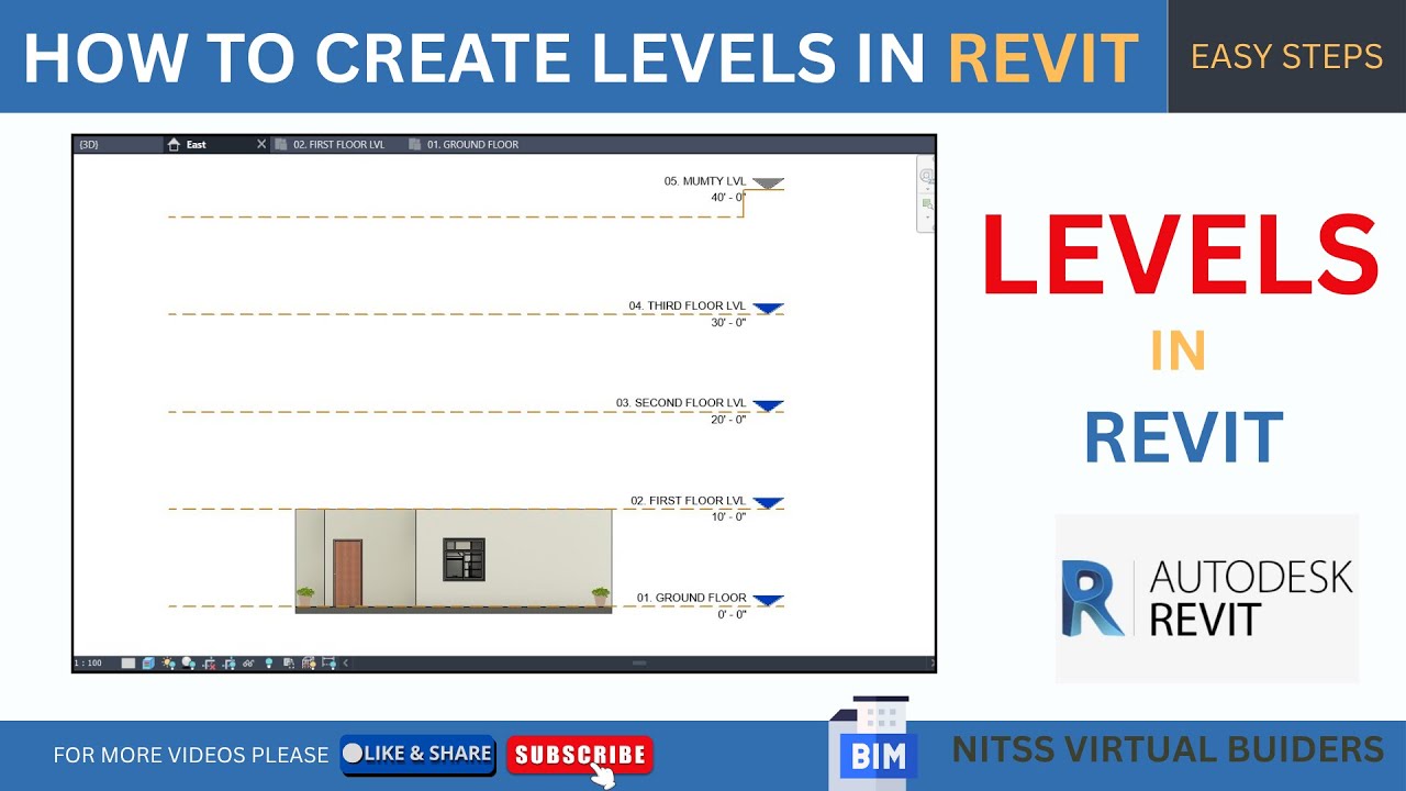 🔥HOW TO CREATE LEVELS IN REVIT | BIM🔥 #nitssvirtualbuilders #bim #revit #home #shorts #future