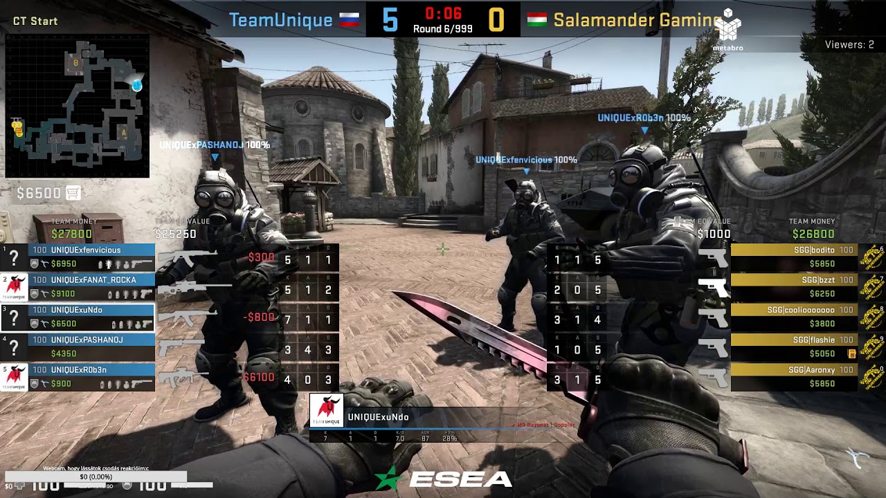 Salamander Gaming vs Team Unique [ESEA Advanced S31]