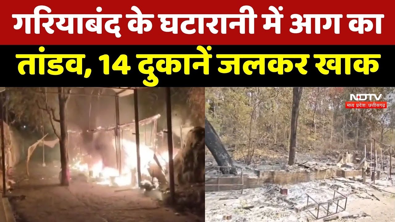 Gariaband में भीषण आग, 14 दुकानें जलकर खाक | Viral Video |  Chhattisgarh Top News | Latest News