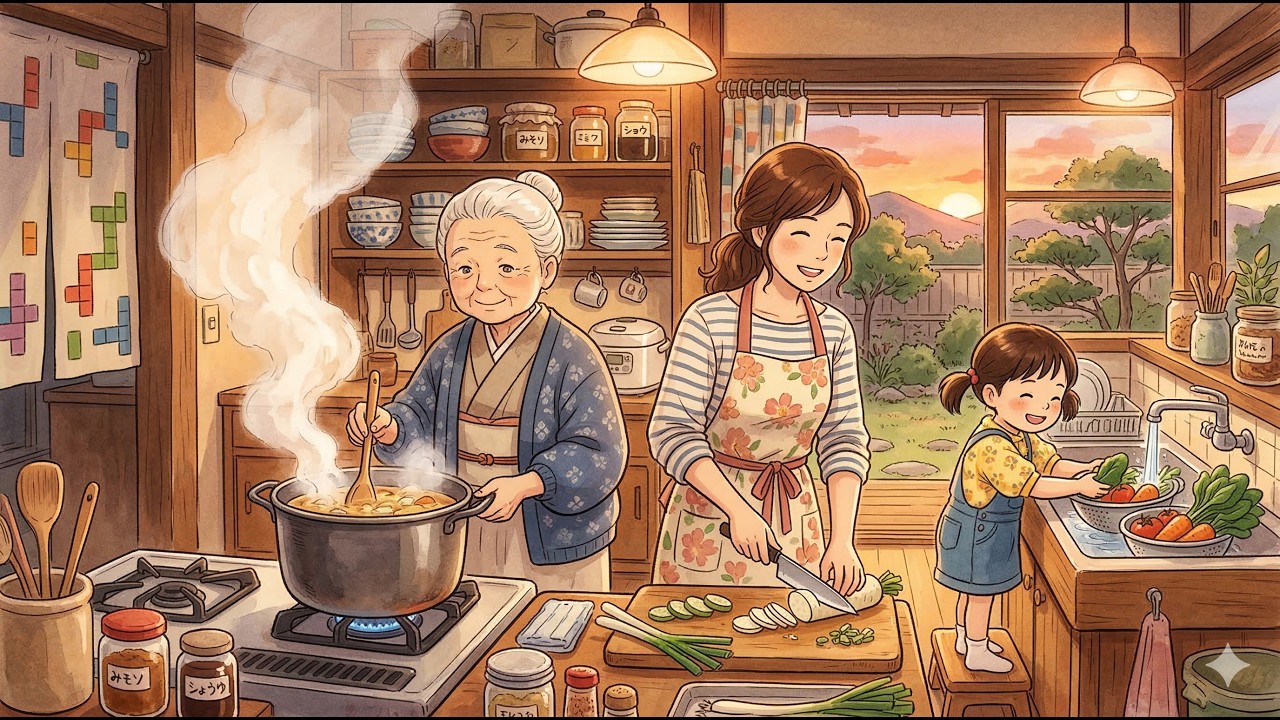 A Peaceful Day in Our Little Japanese Home Grandma’s House: A Cozy Family Story l Ghibli Studio