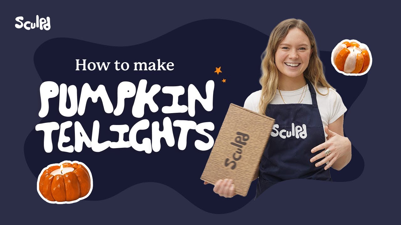 How to Make DIY Air Dry Clay Pumpkin Tealights