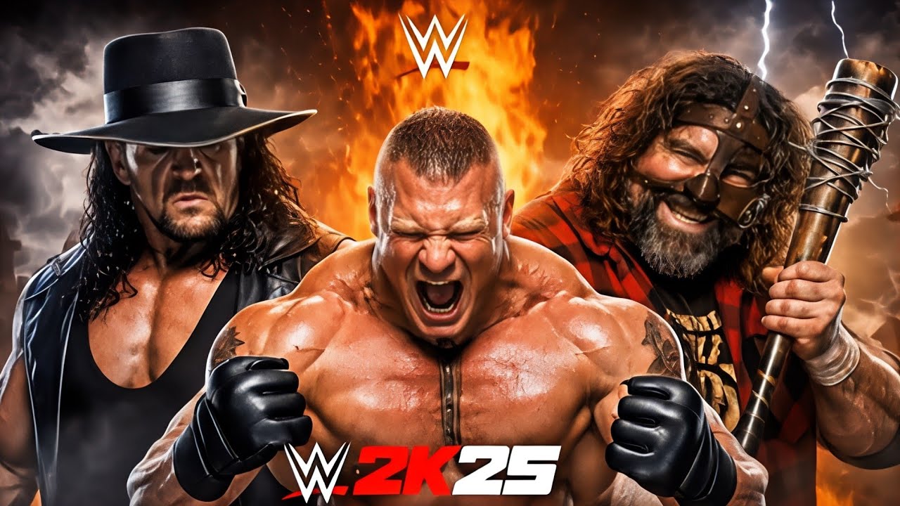 Brock Lesnar vs Undertaker vs Mick Foley | Triple Threat Match | WWE 2K25