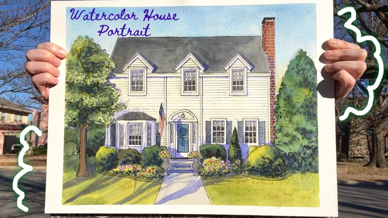 Watercolor House Painting - Full Process Video (Including Tips and Tricks!)