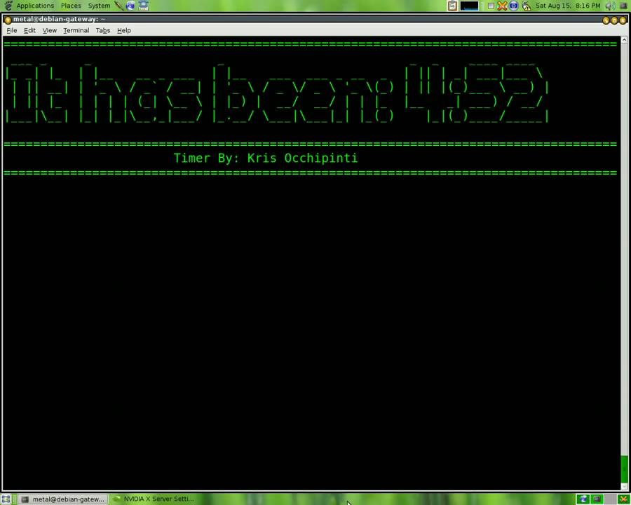 BASH lesson 10 Figlet Timer