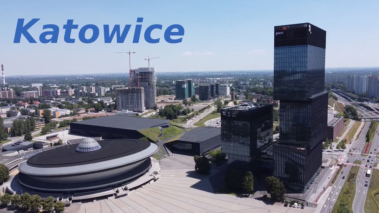 Katowice, Spodek, Stadion Śląski, Park Śląski i Nikiszowiec z lotu ptaka