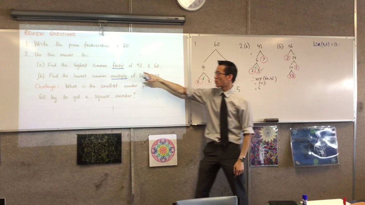 Highest Common Factor & Lowest Common Multiple - example questions