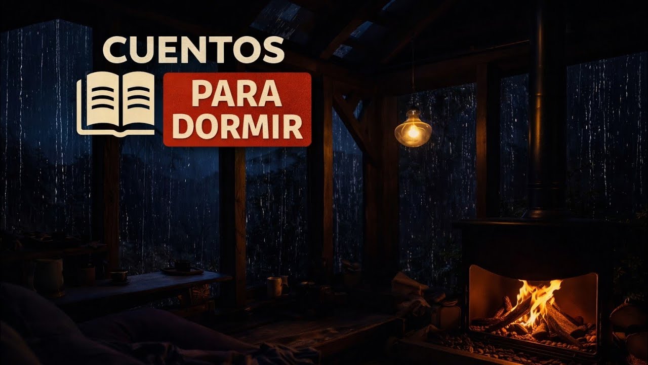 2 Horas de Cuentos para Dormir en una Cabaña con Lluvia y Chimenea 🔥🌧️