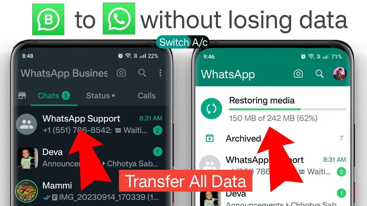 WhatsApp Business to Normal WhatsApp | Backup & Restore Whatsapp business to whatsapp data transfer