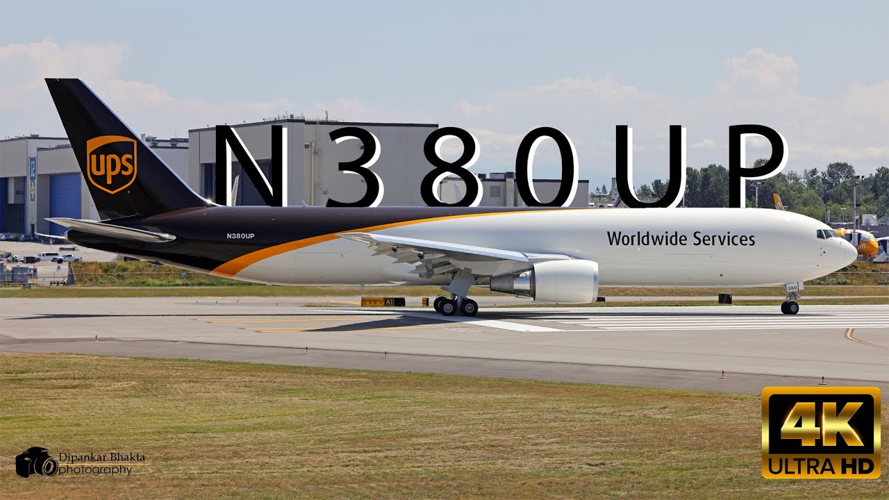 4K | 2023 UPS Boeing 767-300F cargo (N380UP) full delivery flight Everett PAE  to San Antonio Texas