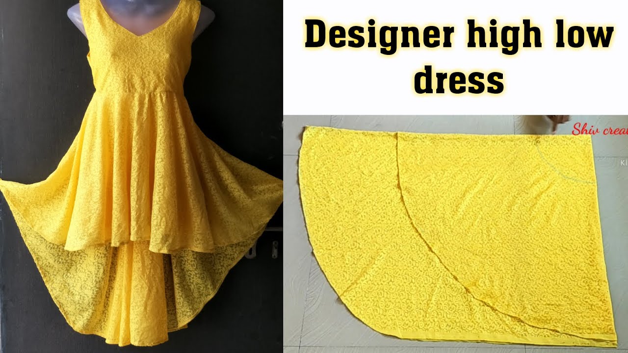 Stylist Full umbrella high low dress easy cutting and stitching step by step in hindi
