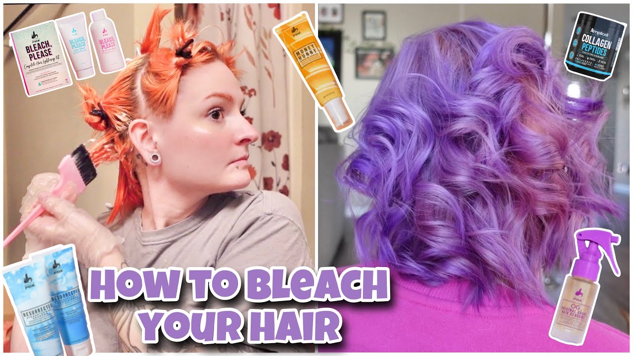 How I Bleach My Hair at Home + Hair Care Routine🎀💇🏼‍♀️
