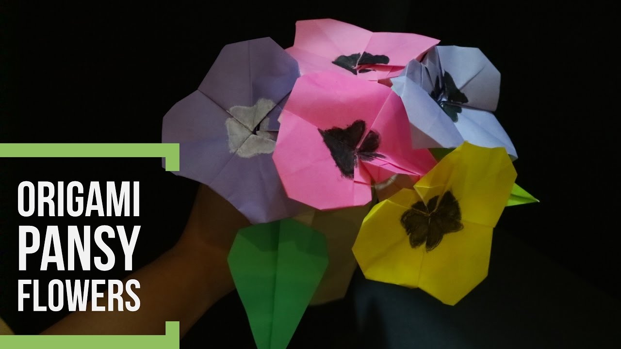 how to make a origami flower - pansy flower - how to make an easy origami pansy flower