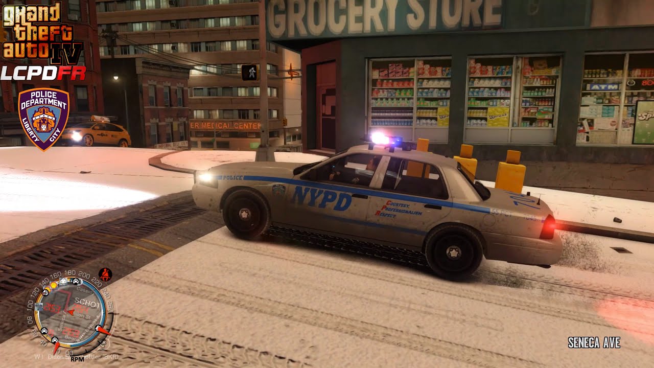 GTA IV - LCPDFR 1.1🚔 - LCPD/NYPD - 🎅Снежный патруль - Выстрелы по офицерам | Перестрелка - 4K