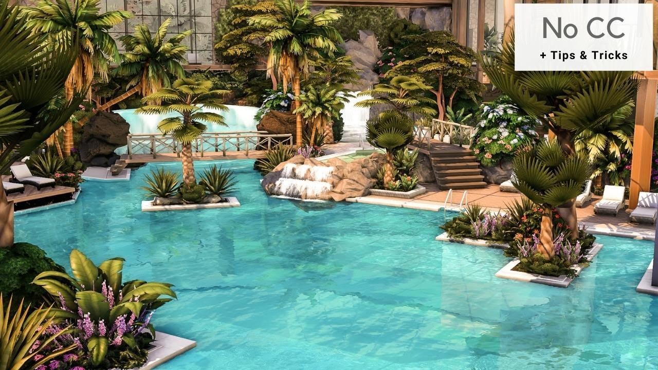 The Sims 4 Wellness Waterpark | No CC | Stop Motion Speedbuild
