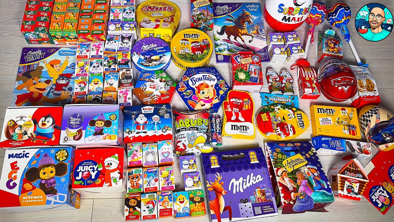 Море Конфет и Сладостей 🍬 Киндер Сюрприз Маша и Медведь, Чебурашка, Milka, M&M's, Mamba, Nuts, Twix