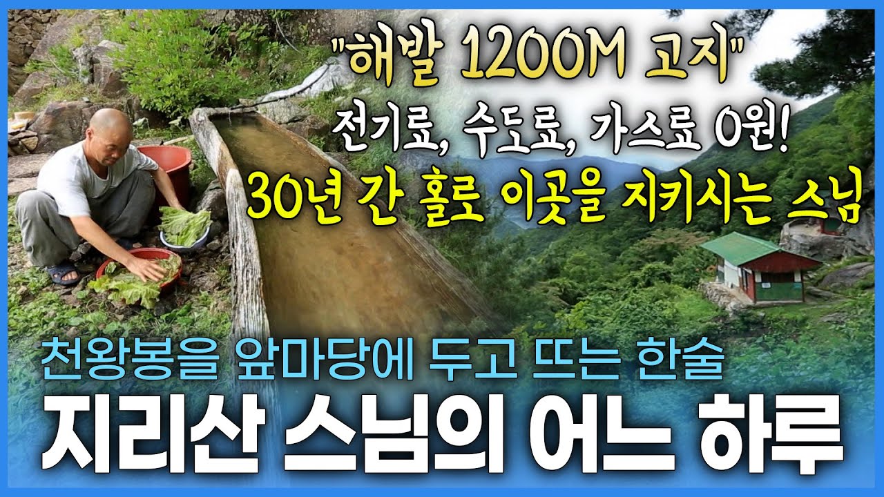 해발 1200M 첩첩산중에 있는 암자. 전기도 수도도 가스도 없는 이곳에 어느 덧 30년을 홀로 지켜오신 한 스님이 계신다. 천왕봉을 마주한 이곳에서 스님이 보내시는 어느 하루