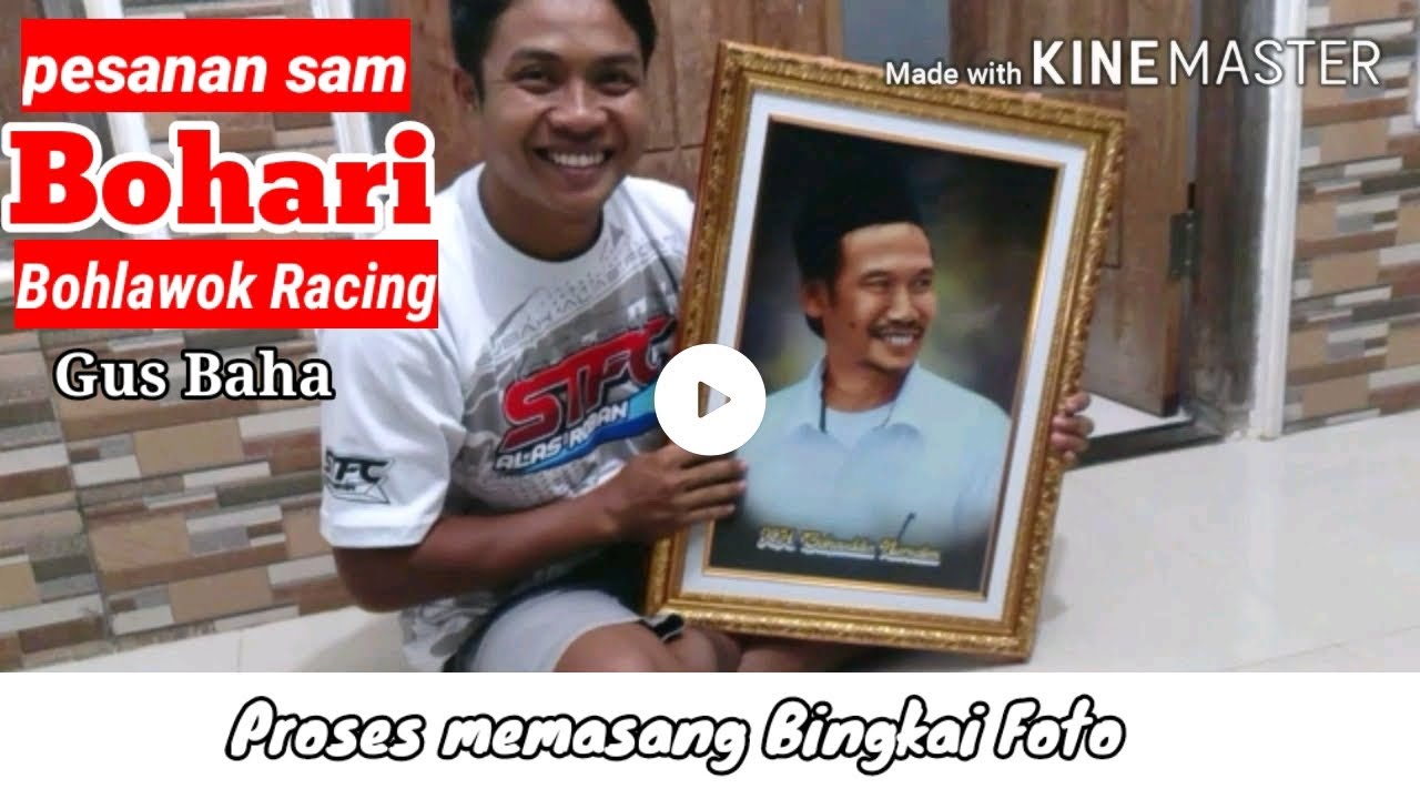 cara membuat bingkai foto || bingkai fiber || foto gus baha