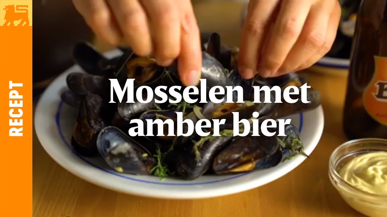Mosselen met amber bier