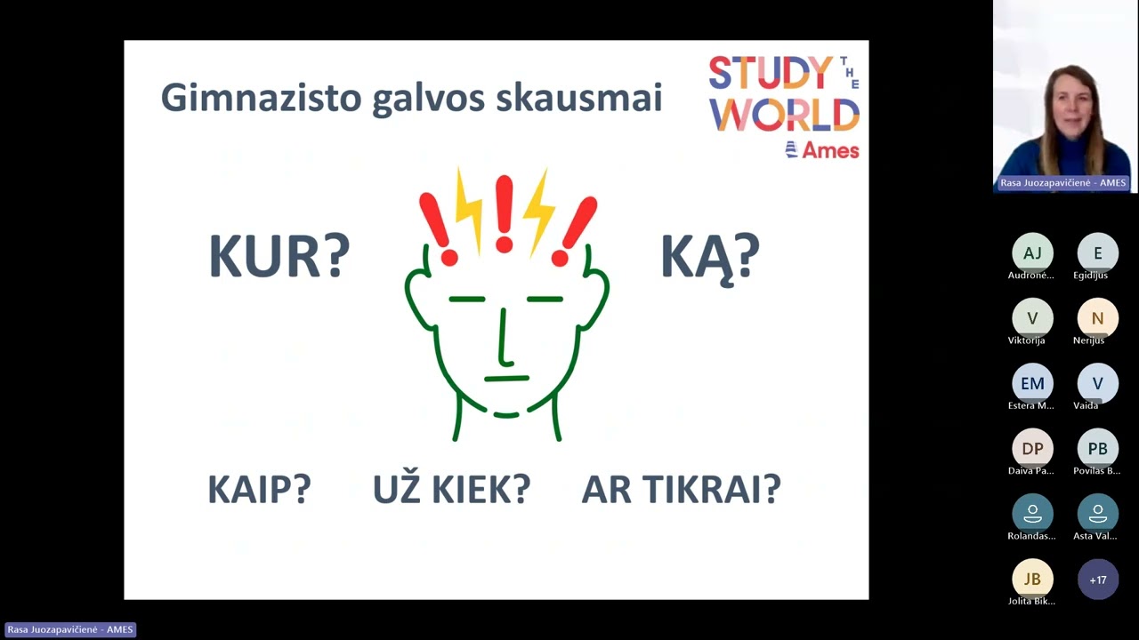 Vaikas – gimnazistas?  Vebinaras TĖVAMS  kaip padėti vaikui renkantis studijų kryptį  20241218