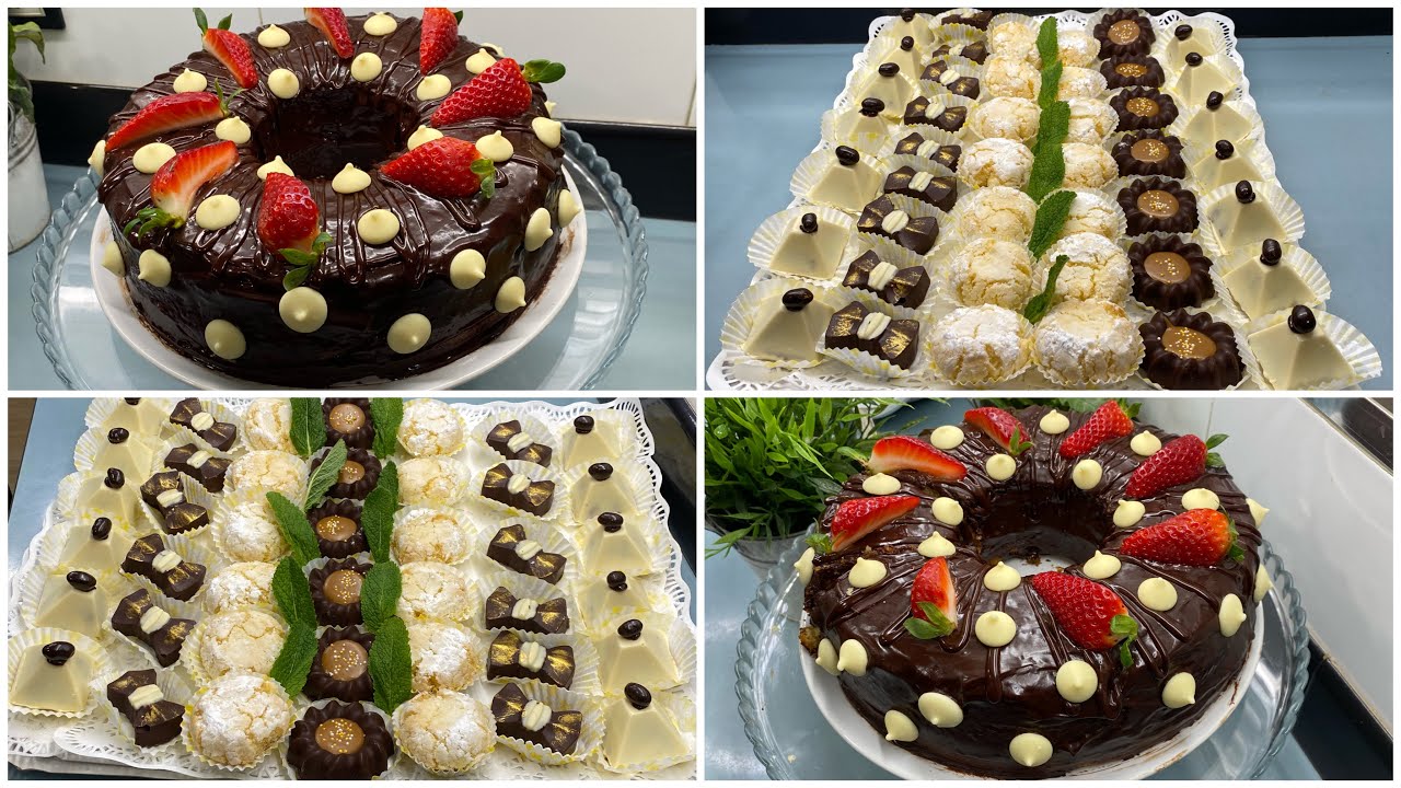 اسرع كيكة الشكولاتة في الطحان 👍تشكيلة من حلويات العيد 😋سهلة وسريعة وجد اقتصادية 😉