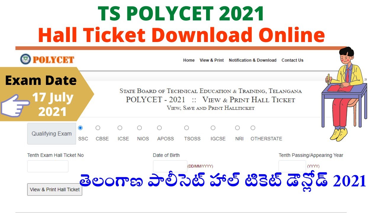 TS POLYCET 2021 Hall ticket Download-TSSBTET POLYTECHNIC DIPLOMA Admit card Download Online #POLYCET