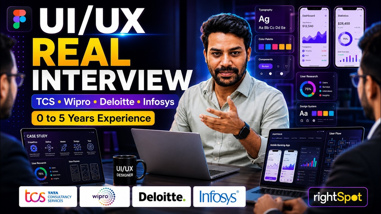 UI/UX Design Real Interview with MNCs like TCS, Wipro, Deloitte, & Infosys | 0 to 5 Yrs | rightSpot