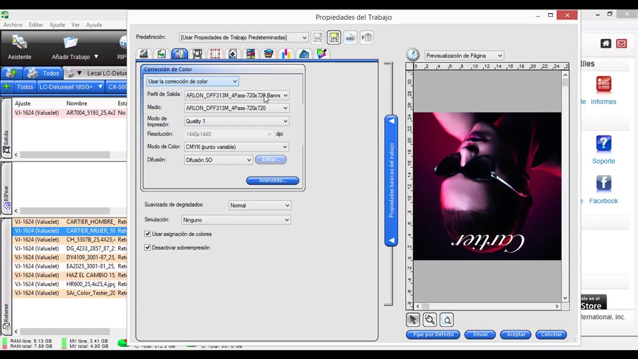 FlexiPRINT - Ajustes de Color -