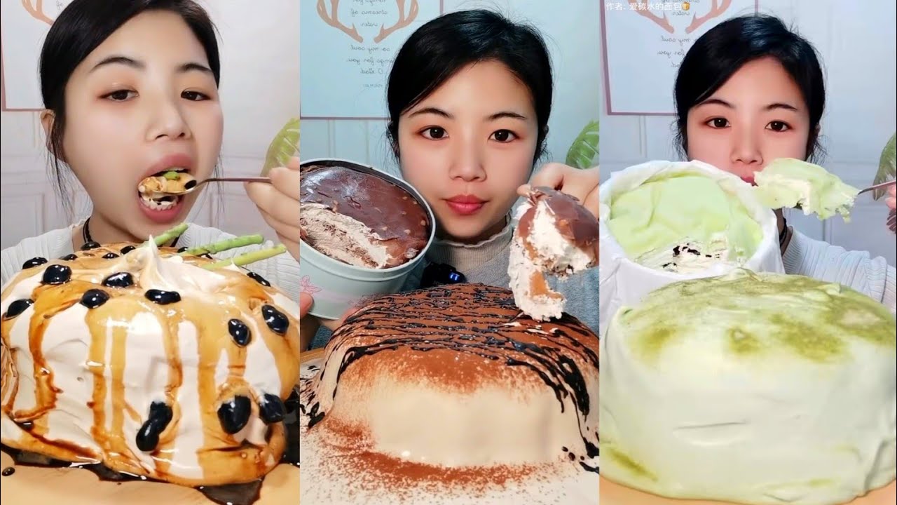 ASMR Chocolate Lava Cake🍫(Whipping Cream)🍰MUKBANG SOUNDS초콜릿 휘핑크림#cake #cream #asmr#mukbang#foodlover