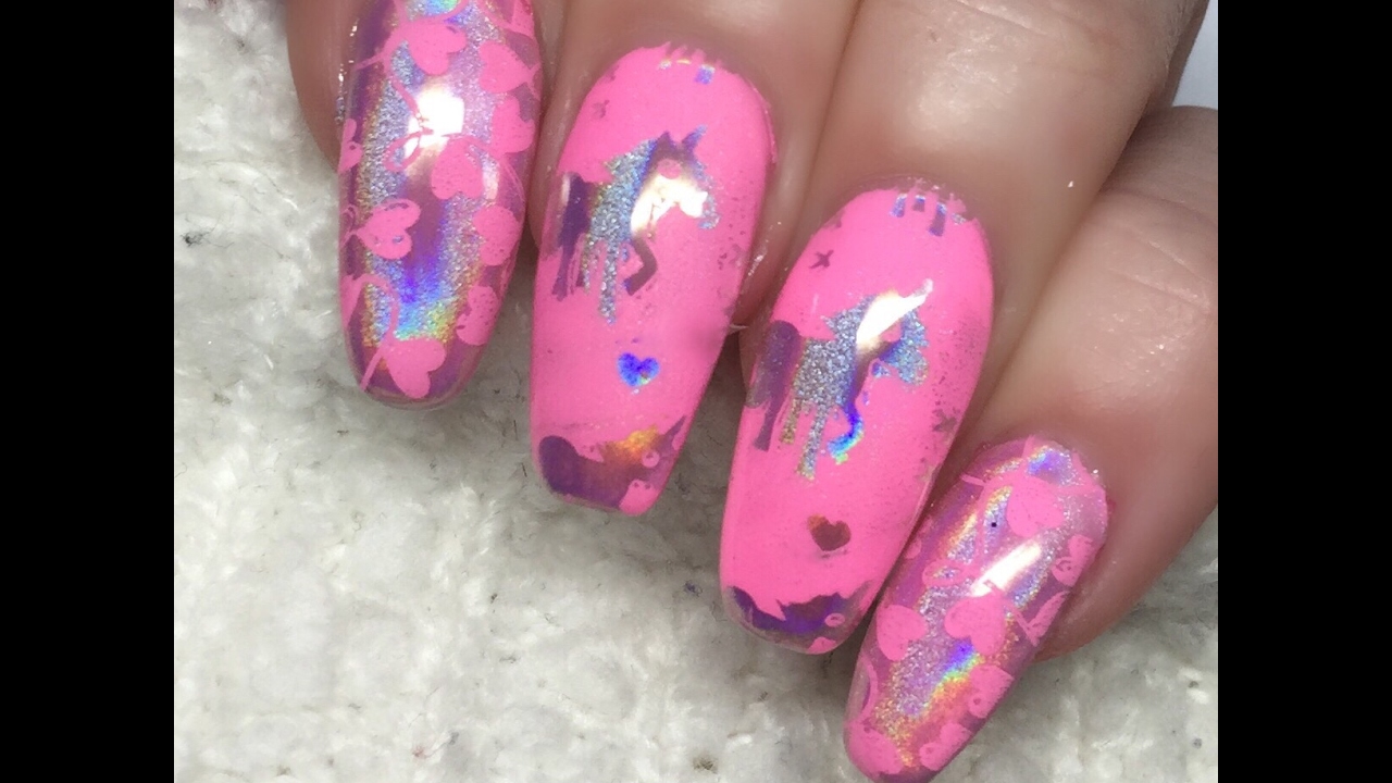 Valentines Day Unicorn Nail Art Tutorial-Holochrome Demo