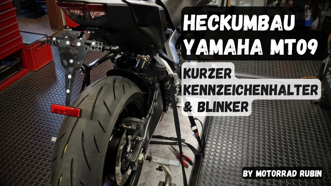 Yamaha MT-09 (2024) Heckumbau | Kurzen Kennzeichenhalter & LED-Blinker montieren | Motorrad Rubin