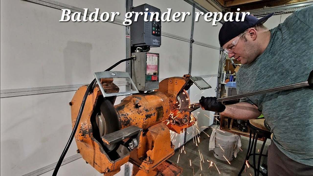Baldor 3 horse power pedestal grinder repair and VFD installation