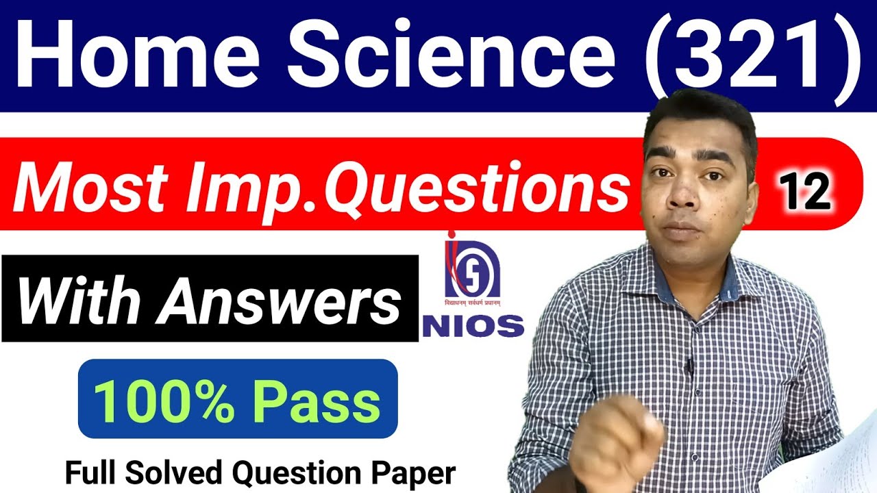 NIOS Home Science Top Most Important Questions with Answers Class 12